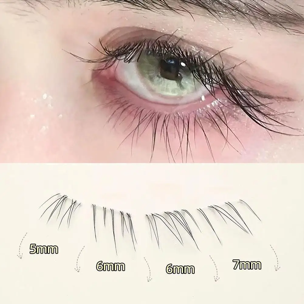 Gradient Blue Teardrop False Eyelashes Ultra Natural Single Cluster Waterproof Sweatproof Lightweight