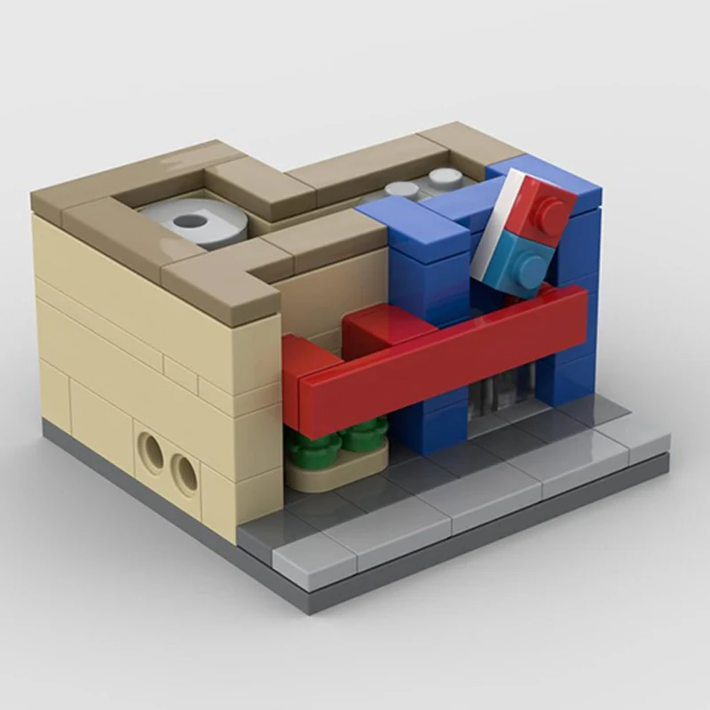 City Street View Model MOC Building Bricks Pizza Restaurant Modular Technology Children Holiday Gifts Assemble Toys Suit