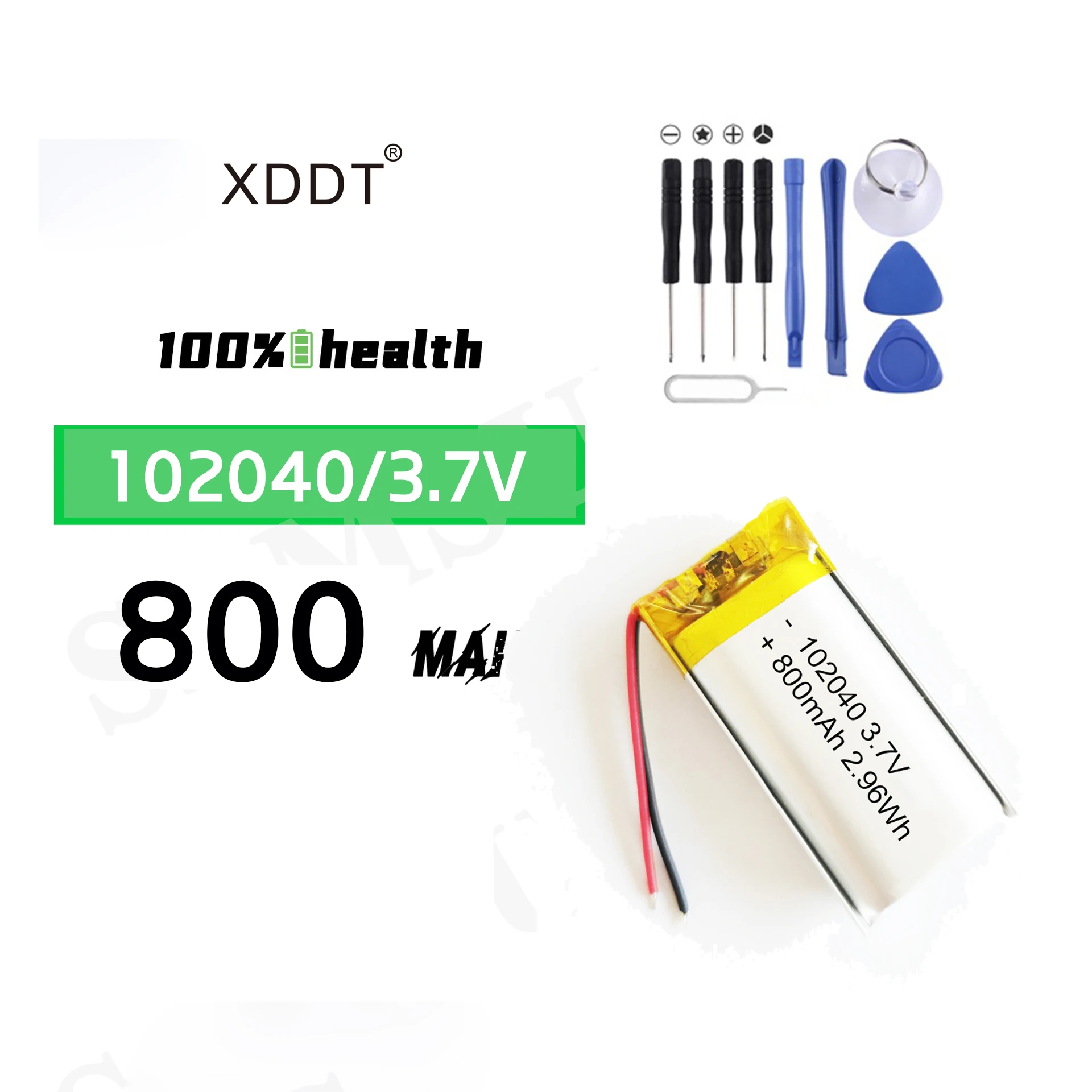 3.7V 800mAH 102040 Polymer lithium ion / Li-ion battery For GPS Mp3 Mp4 radio-controlled electrical device