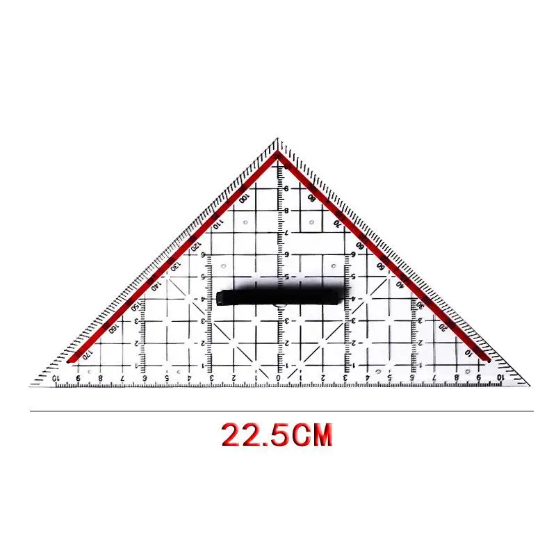 20CM Drawing Triangle Ruler Multi-function Drawing Design Ruler with Handle Protractor Measurement Ruler Stationery