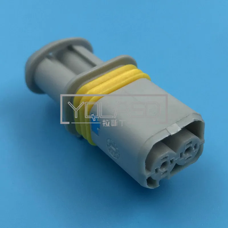 1 Set 2 Way AC Assembly Grey Automotive Wire Connector Car Waterproof Plug Light Socket 18385000002