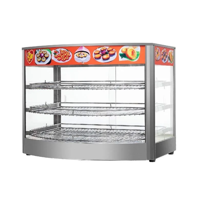 

Factory Direct Sales Electric Heating Cooked Food Warmer Display Showcase Commercial Tray Glass Insulation Cabinet