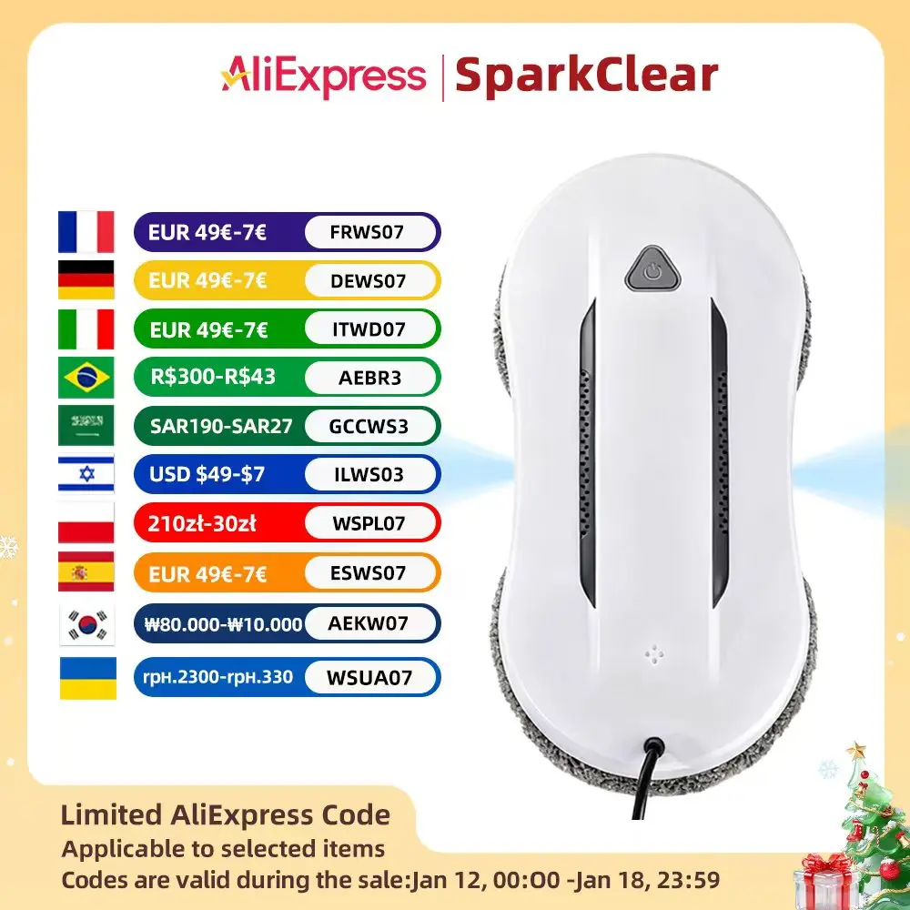 Intelligent Window Vacuum Cleaning Robot Electric Auto Twin Water Spray Glass Cleaner Robotic with Remote Control UPS Anti-drop