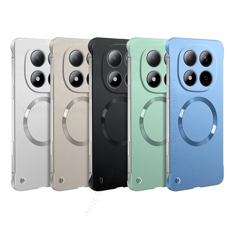 

For Redmi Note 15 Pro Plus For Magsafe Matte Frameless Case For Redmi Note 14 Pro Plus Wireless Magsafing Tough Frosted PC Cover