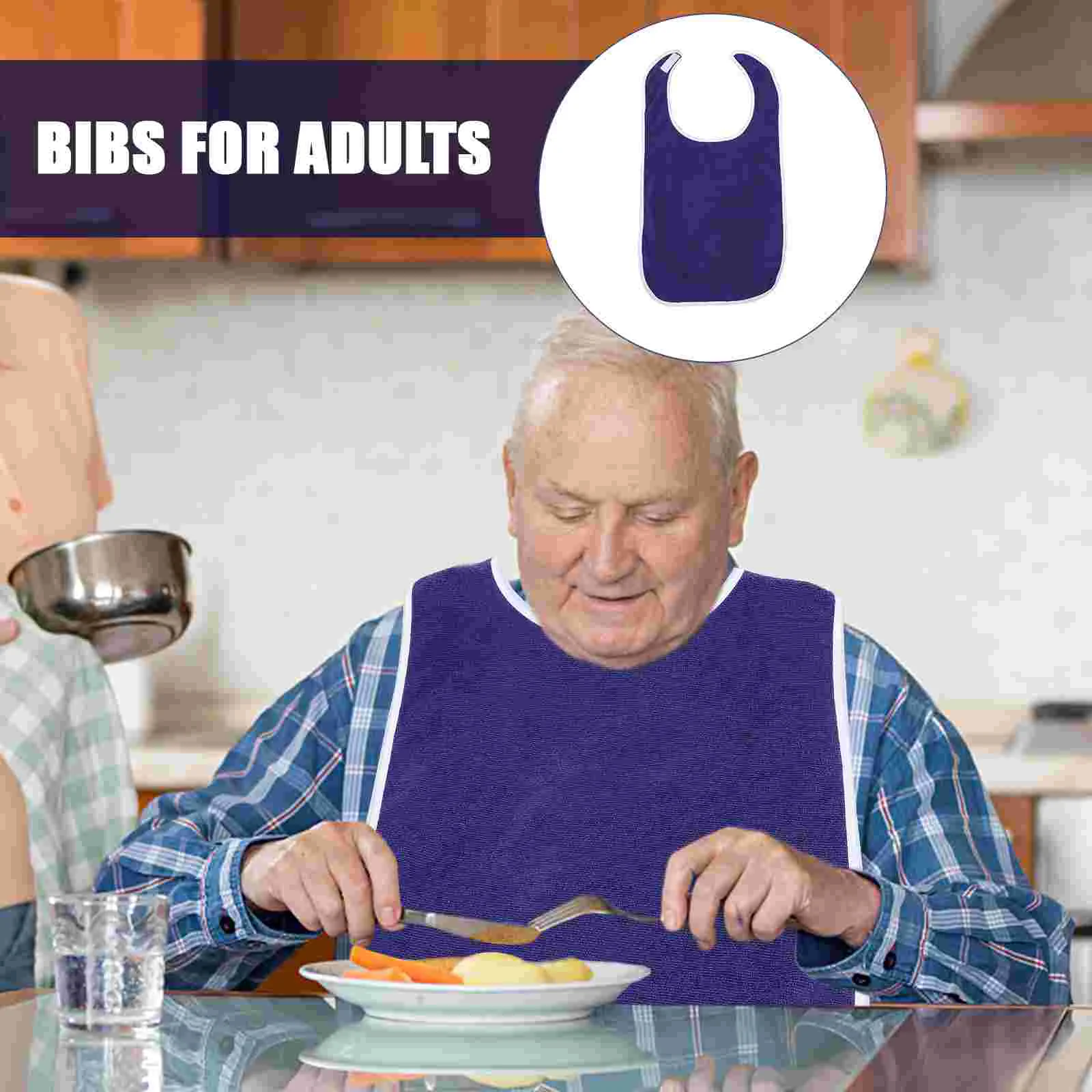 Anti-fouling Apron Waterproof Adult Bib Towel Practical Bibs Polyester for Elderly