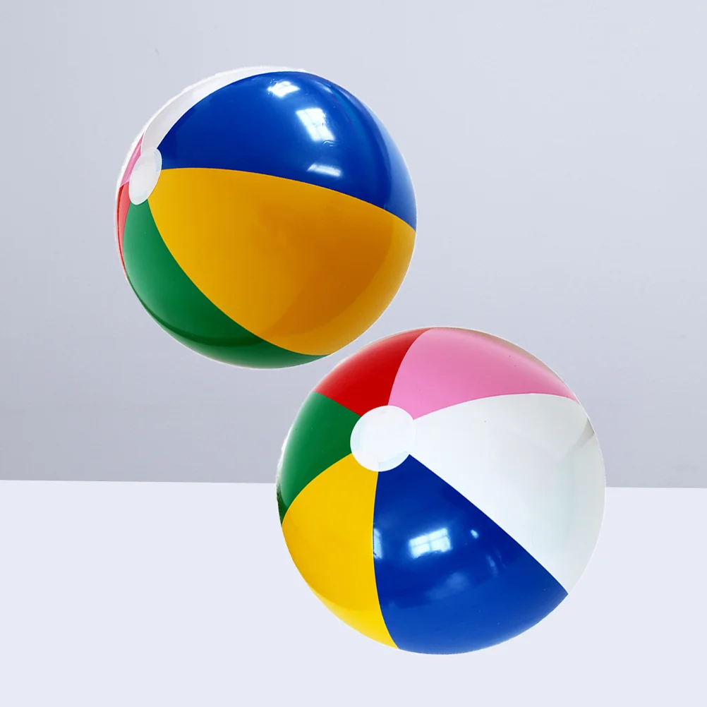 2Pcs Rainbow Pack Inflatable Beach Balls Balls for Beach Swimming Pool Parties
