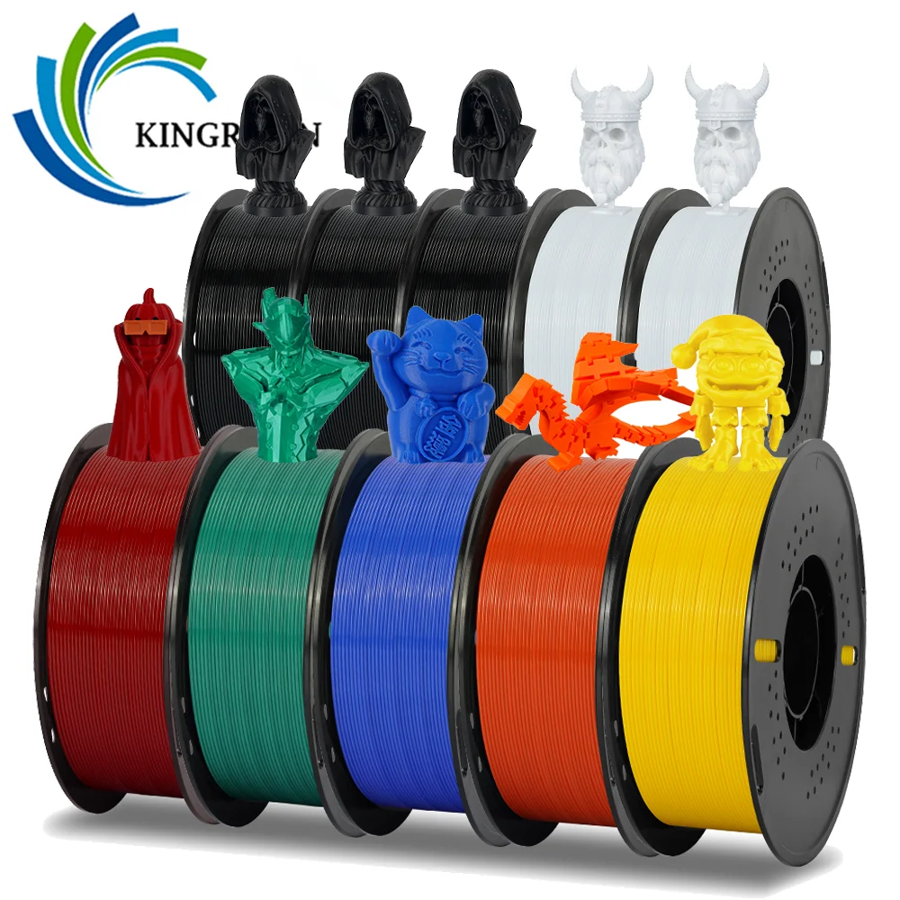 KINGROON 3D Printer Filament 1.75mm +/-0.03mm Tri-Color Dual-Color Silk Rainbow Carbon Fiber Burnt Titanium Marble Filament