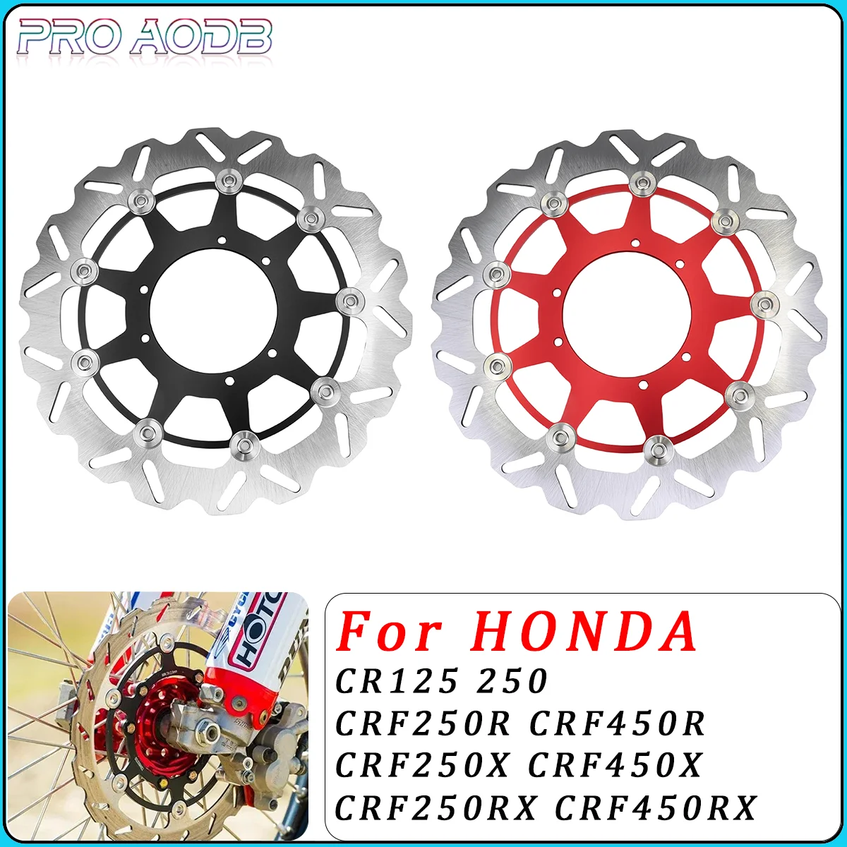 

Motorcycle 320mm Rotor Disk Front Floating Brake Disc For Honda CR125 250 CRF250R 450R 450RX 250X 250RX 450X 2002-2023 Dirt Bike