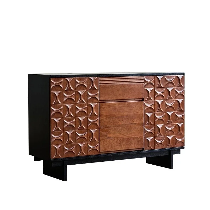 French cherry wood solid wood vintage carved sideboard vintage storage cabinet living room storage cabinet wall entryway