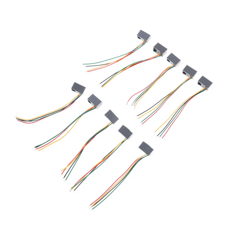 10Pcs 616E 4P4C RJ9 Female Telephone Connector Adapter with 4 Wires