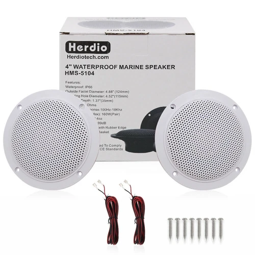 Herdio 4 ''160W 2 uds altavoz impermeable para techo en la pared altavoz de sonido envolvente para cocina baño yate teatro al aire libre