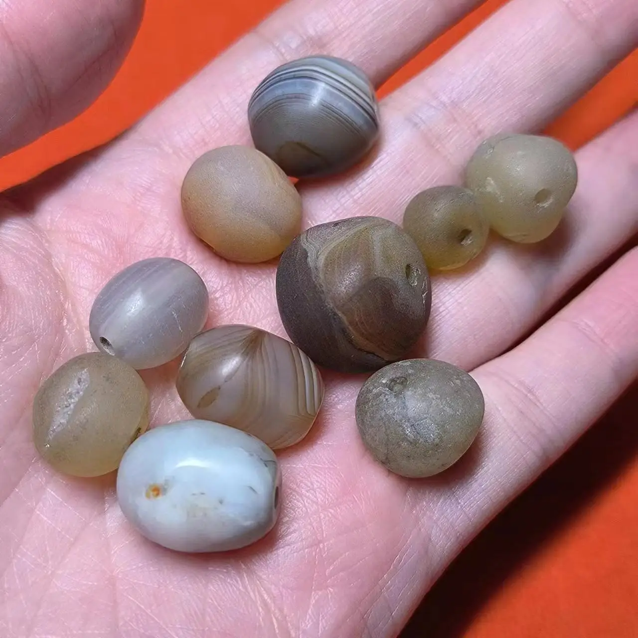 10pcs/lot natural old winding striped agate beads Guzhu Unique weathering lines Wear large holes Unique texture Accessories diy