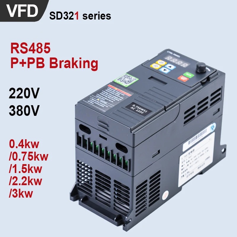 Hars 220V 380V VFD inverter 0.75KW 1.5KW 2.2KW 3KW 1ph to 3ph or 3ph to 3ph Variable Frequency Drive Converter Inverter