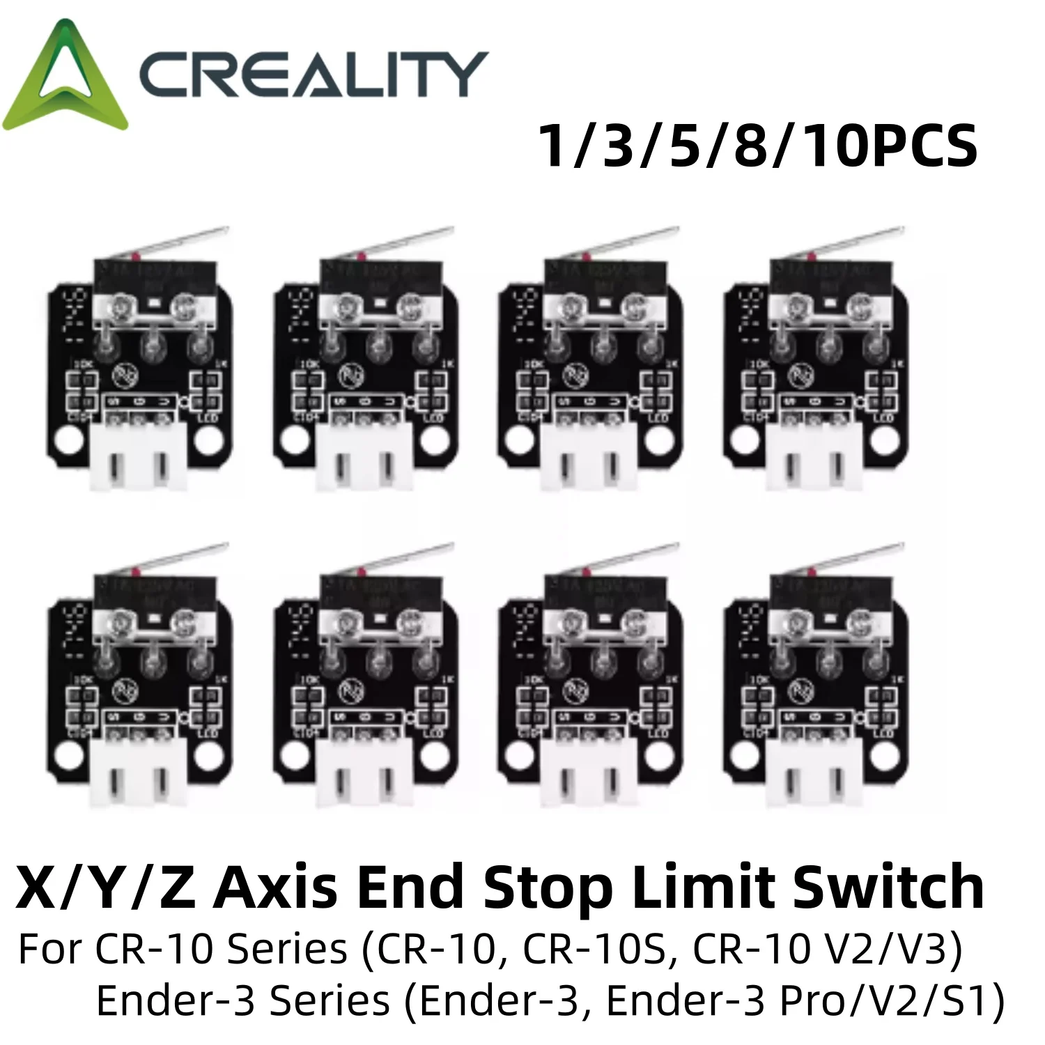 

1/3/5/10PCS X/Y/ZAxis End Stop Limit Switch 3Pin N/O N/CControl easy to use Micro Switch For CR10/Ender 3 Series3D Printer Parts