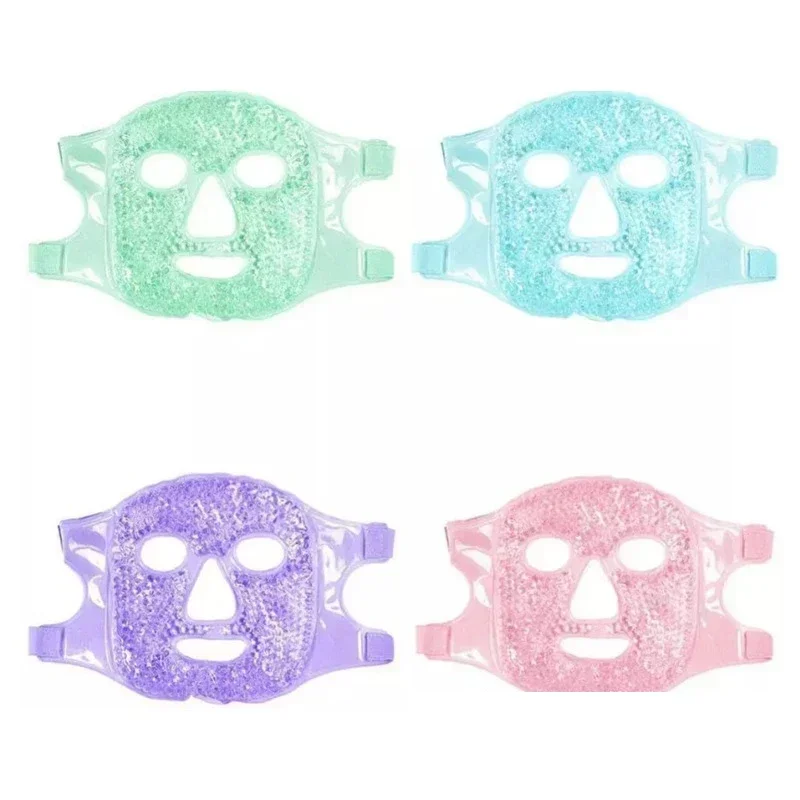 SPA アイスコールドとホットヒートフルフェイスアイマスク睡眠アイスパックフェイスパフくまを軽減ジェルビーズ圧縮女性用