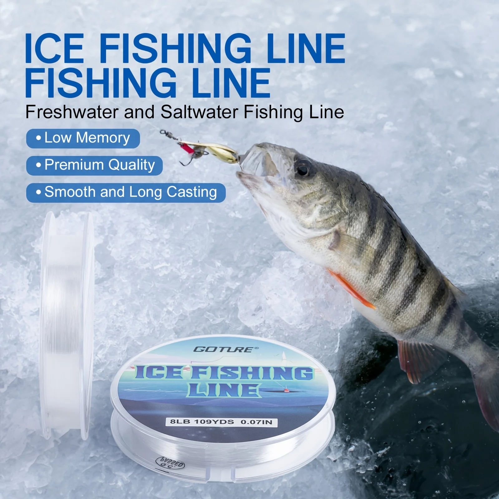 Línea de pesca Goture nailon resistente transparente agua salada - imagen 4