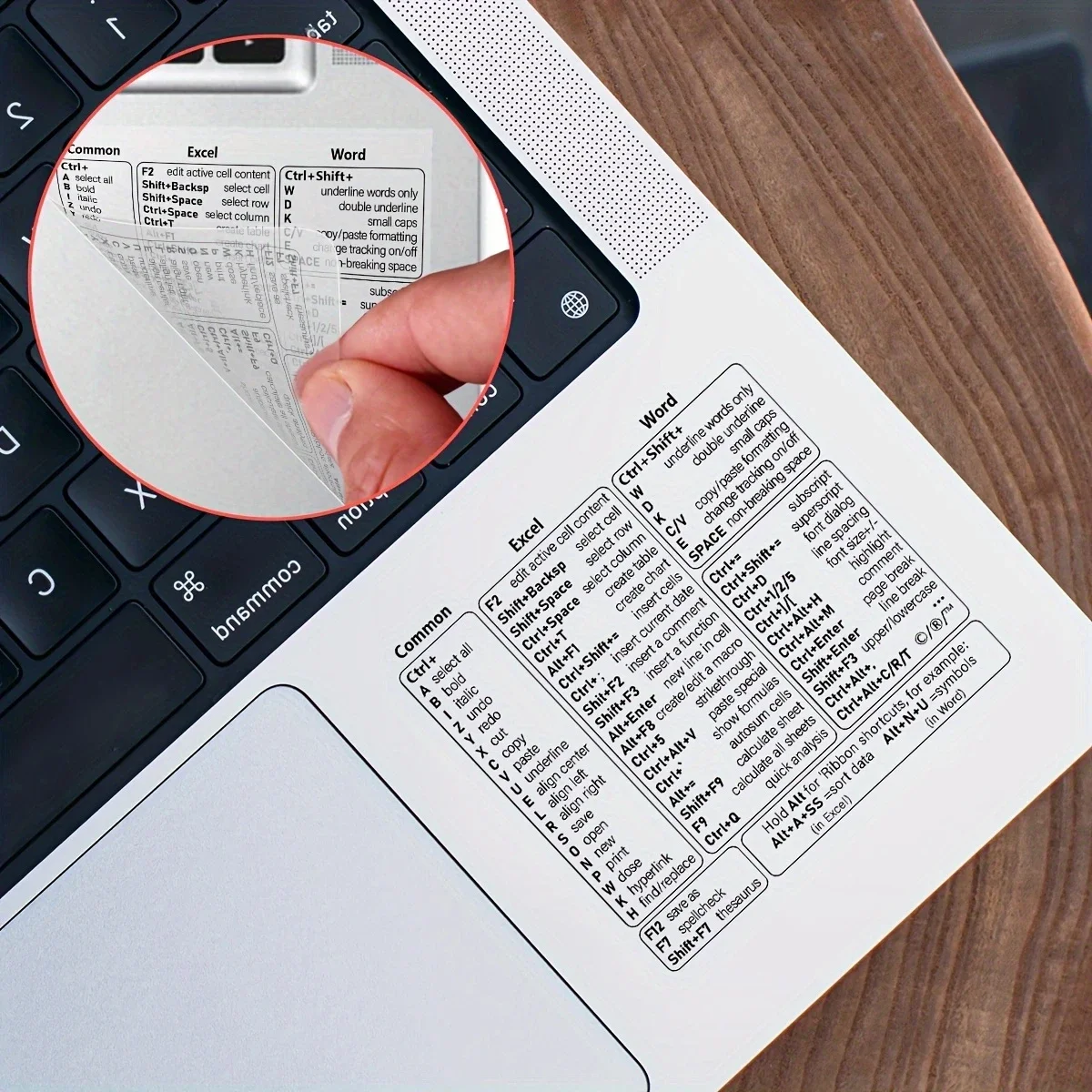 1pc Transparent PVC Keyboard Shortcut, Quick Reference Overlay for Excel, Word, Windows - Office Software Shortcuts Guide Sheet