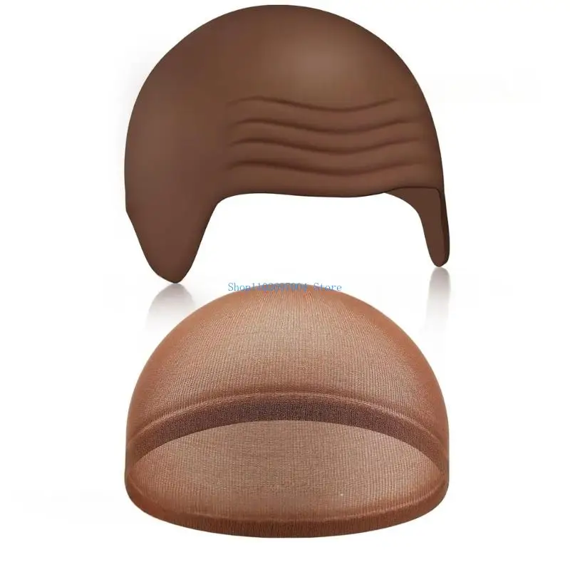 N7YF Makeup Bald Head Pergs Fake Bald Peruka Łysy dla dorosłych Dzieci Halloween Cosplay Party Costume Akcesoria unisex