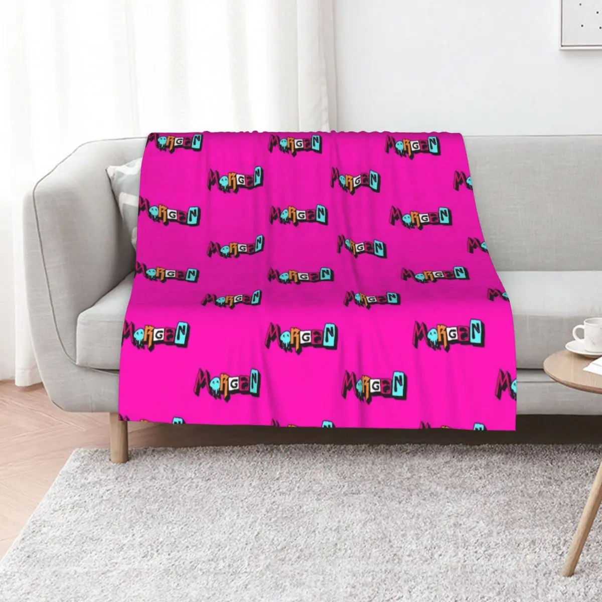 MORGAN Custom Text Birthday Name Throw Blanket Sofas Designers manga Flannel Large Bed covers Blankets