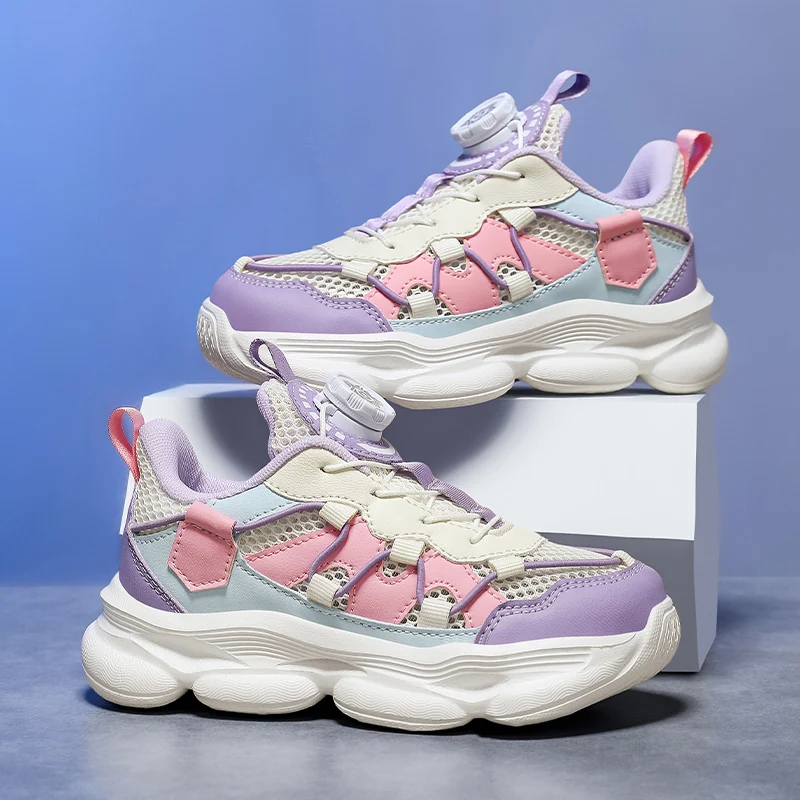 

Летние дышащие спортивные кроссовки для девочек, модные беговые кроссовки для школьниц 7-15 лет, повседневная обувь для прогулок
