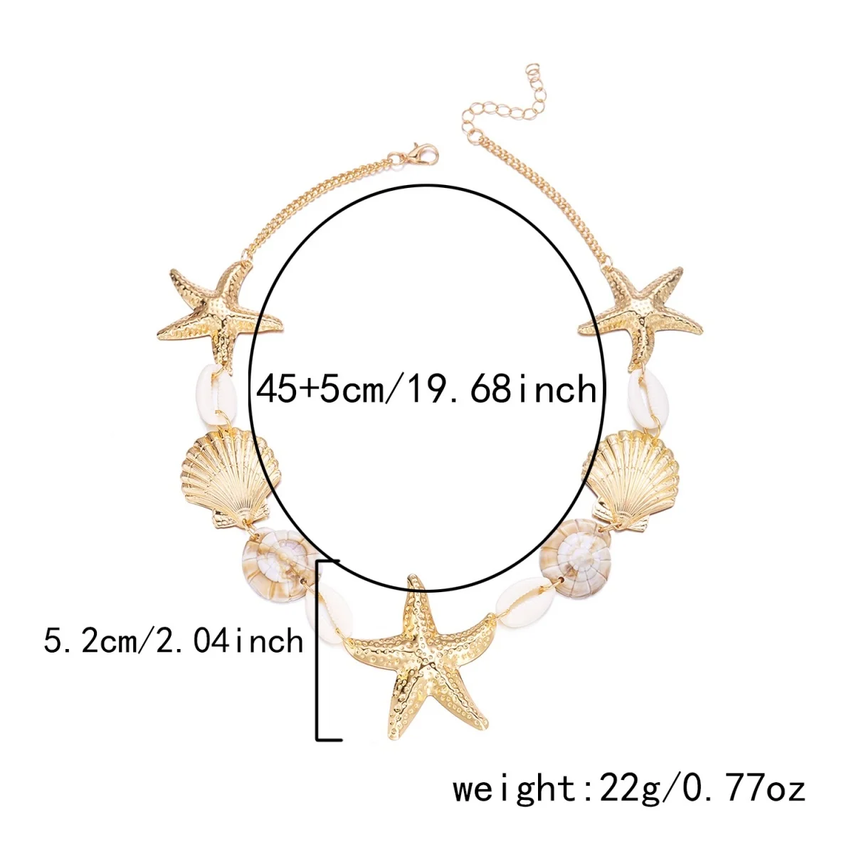 Böhmische Halskette aus Harz und Metall mit Seestern-, Muschel- und Schneckenmotiven für Damen und Herren, Sommerurlaub, Seestern-Choker, Ozean- und Strand-Schmuck – Detail 14