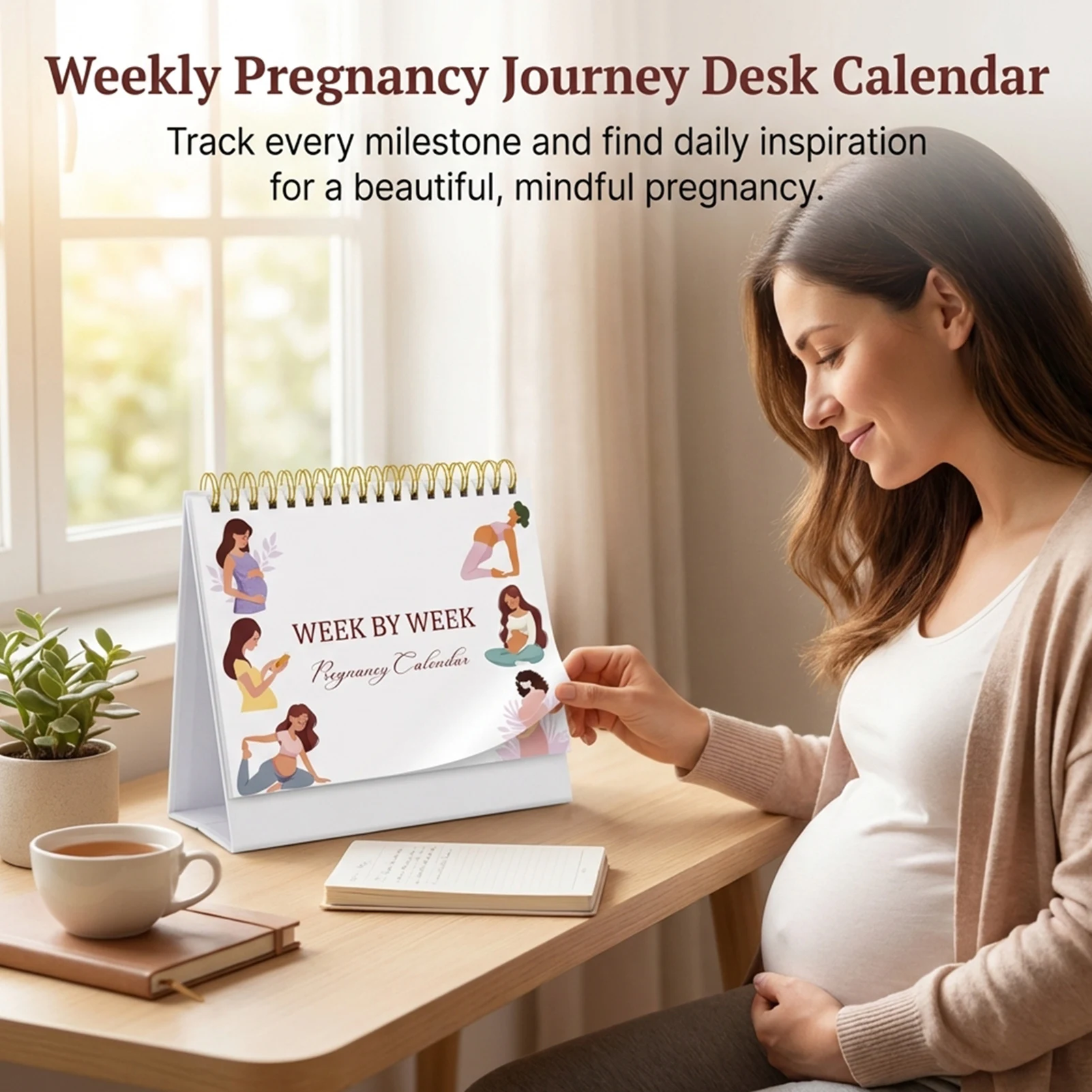 

Еженедельный настольный календарь с креативным эстетичным английским дизайном для женщин, планировщик для офиса и учебы