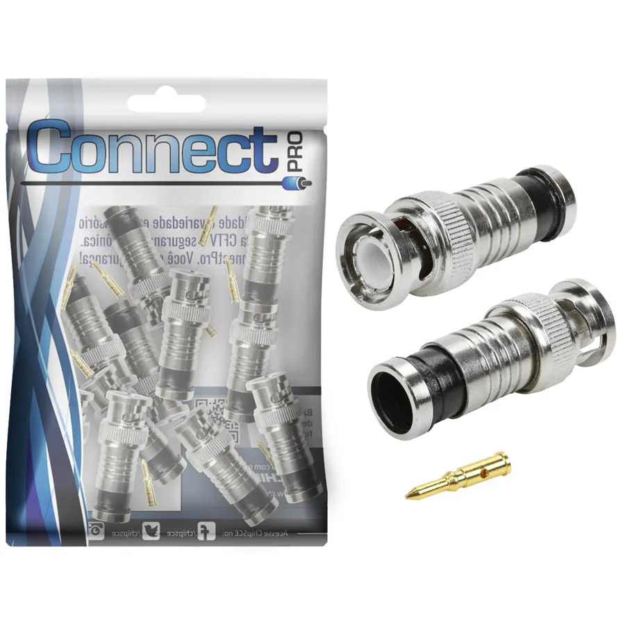 10x High Quality Compression Cftv Male Rg59 Bnc Connector