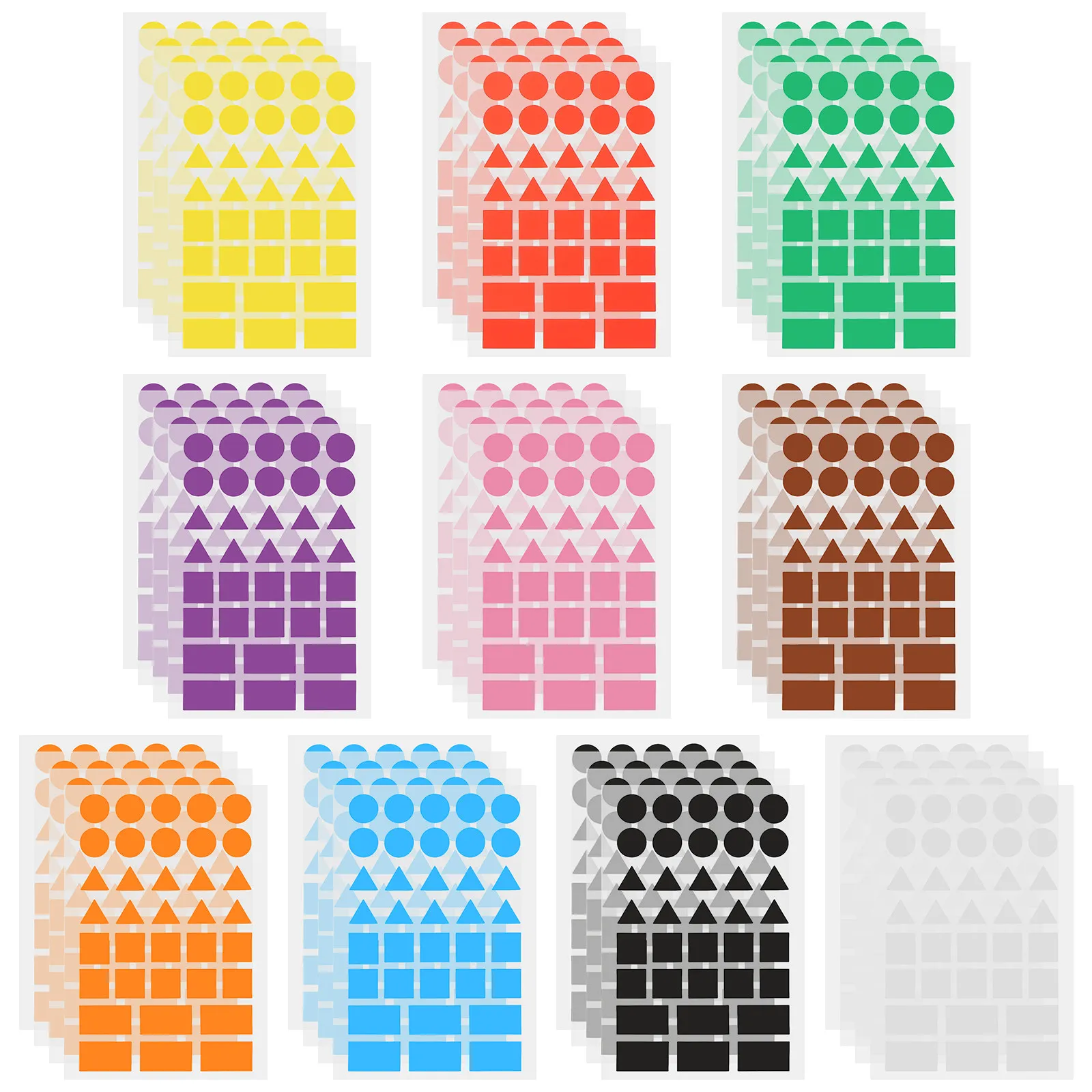 100Sheets Writable Label Stickers Self-Adhesive Colored Round Shape Stickers for File Labels Book Marking Classification Index