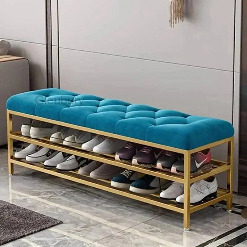 Shoe Slippers Entrance Cabinet Bench Metal Hall Box Vertical Clothing Shoe Shelf Nordic Designer Luxury Gabinete Salon Furniture