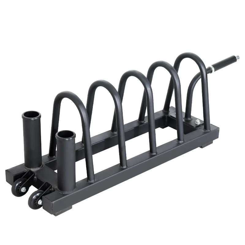 Practical Moveable Bumper Plate Rack Barbell Plate Organizer Gym Fitness Sport Weight Plate Storage