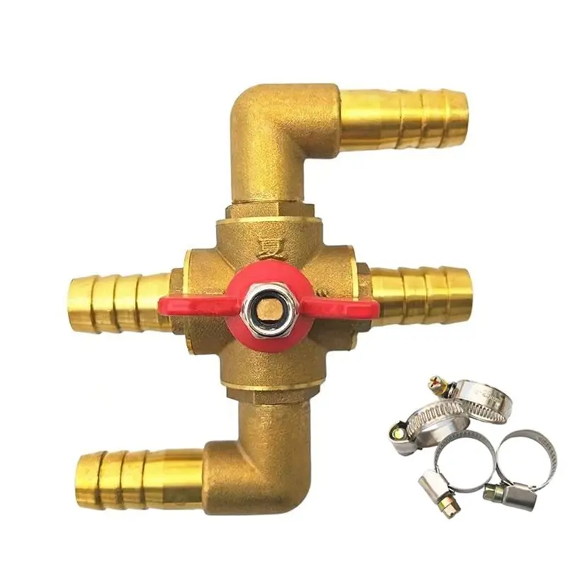 For Automobiles For Trucks Integrated Four-Way Manual Hot Water Control Valve, Pure Copper Water Heating Valve-B51B