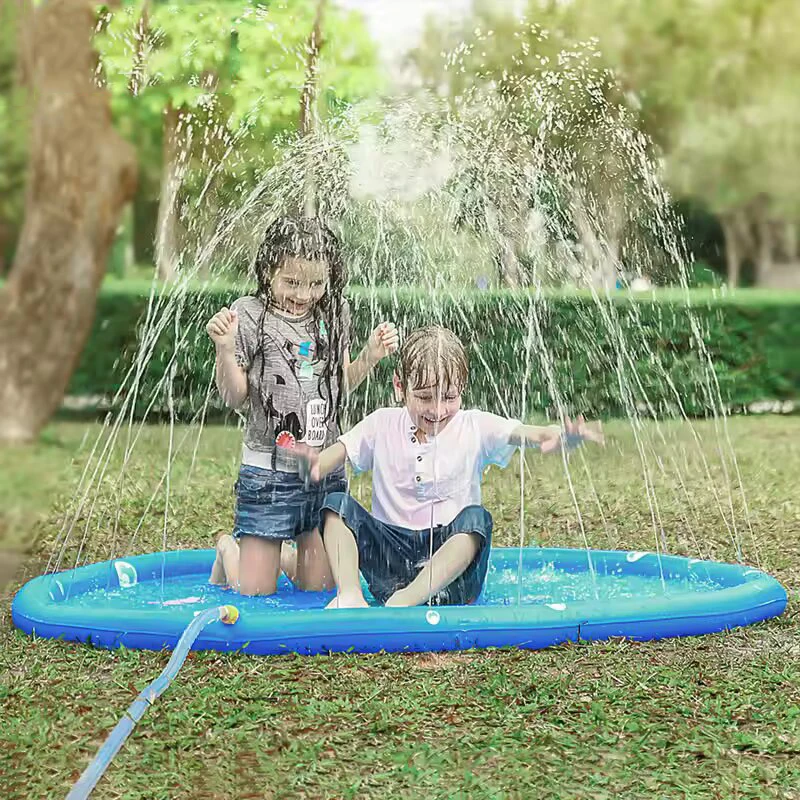 Children Play Spray Mat 100/170cm Beach Inflatable Water Sprinkler Pad Outdoor Game Lawn Swimming Pool Mat Seat Cushion