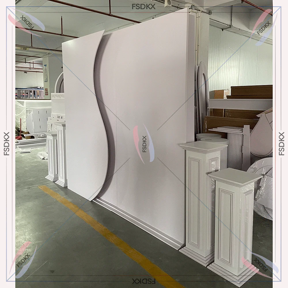 

FSDKX Factory wedding event supplies customized arch shape pvc backdrop stand for stage decoration