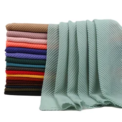 Women Pleated Hijab Headscarves For Women Chiffon Hijab Headband Scarf For Muslim Women Veil Hijab Georgette Crinkle Hijab Islam