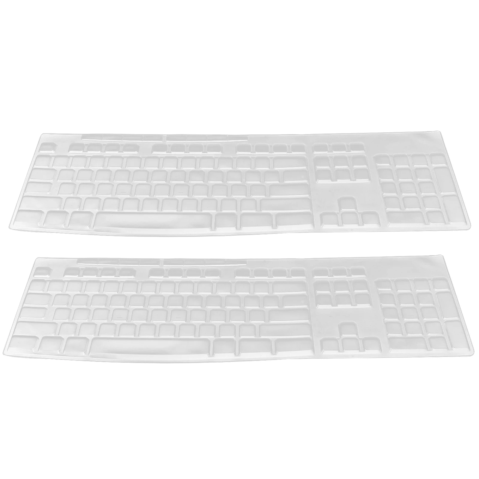 

2pcs Keyboard Film Transparent Silica Gel Protective Cover for Desktop Computer Waterproof Dustproof Easy Cleaning High