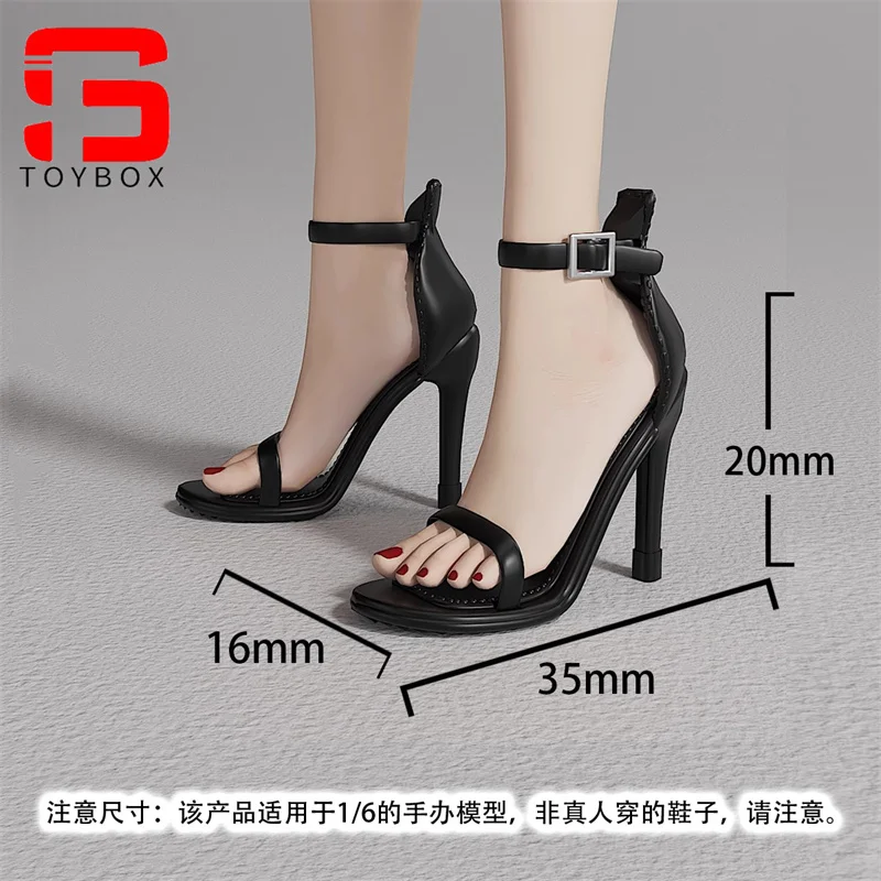 Buty na cienkim obcasie w skali 1/6 z pojedynczym paskiem Model pasuje do 12-calowej figurki żołnierza Body Dolls