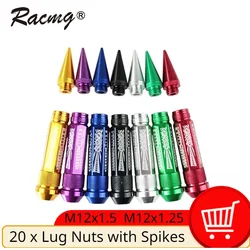 Racing Wheel Lug Nuts Screw M12x1.5 / 1.25 Aluminum Universal Spiked Lock Nut Fit For Honda Suzuki Car Accessories