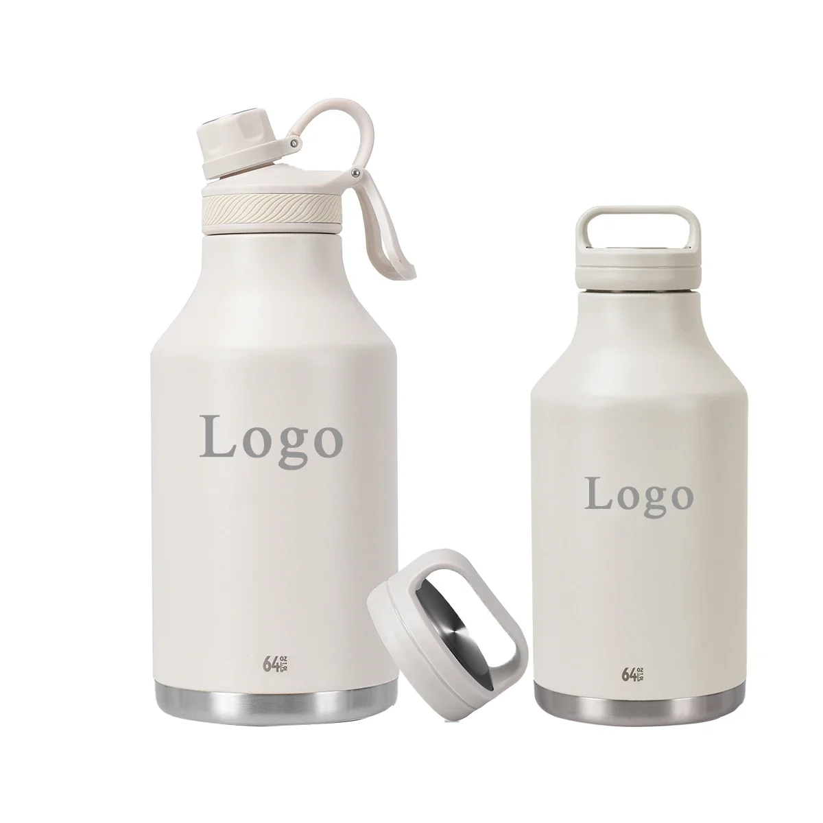 

Double lids reusable insulated stainless steel gym sports water bottle