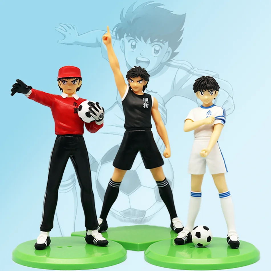 18cm Captain Tsubasa Anime Figure Ozora Tsubasa Action Figures Hyuuga Kojirou/Wakabayashi Genzou Figurine Collection Model Toys