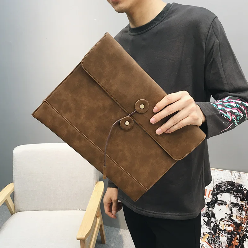 

Vinatge Fashion Men‘s Clutch Handbags Wrist Bag Luxury Knitting Leather Clutches Men Envelopes Bag Hand Bag Large Capacity Purse