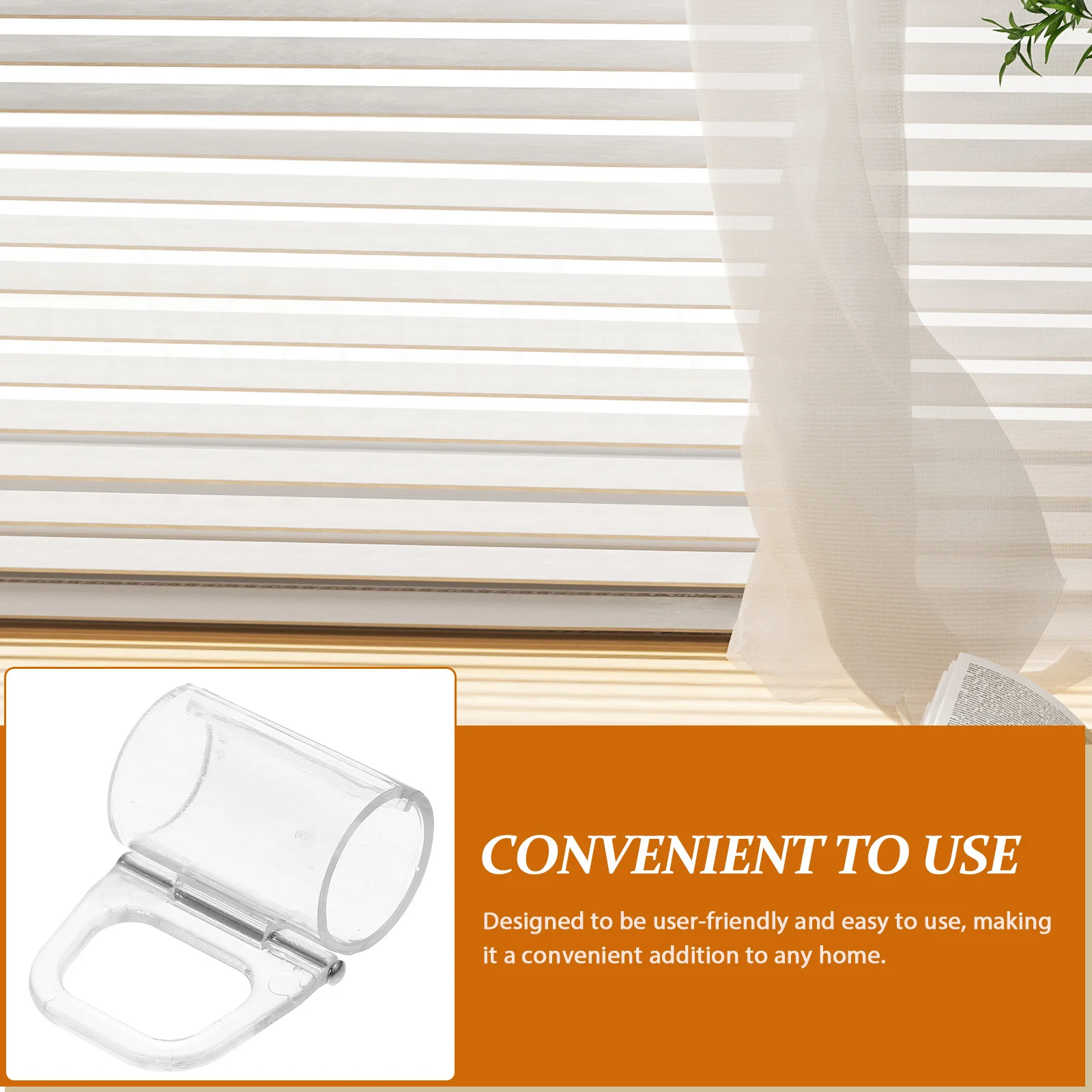 

6pcs Pleated Curtain Pull Handle 20Mm Easy Install Stable Support Roller Shade Pulls Clear Valance Clips For Blinds Plastic