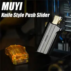 MUYI Knife Style Push Slider EDC Metal Mechanical Magnet Dual Structure Fingertip Gyro Stress Relieving Toys