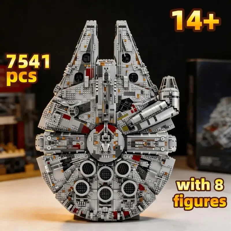 

NEW Large Millennium Ship Falcon Building Blocks Bricks 7541 Pcs Compatible with 75192 Toys Adults Birthday Christmas Gifts
