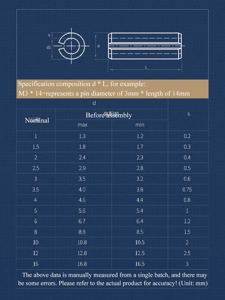 Split Spring Dowel Positioning Pin M1.5 M2 M2.5-M12 Spring-Type Straight Pins Steel Spring Elastic Cylindrical Cotter Pin Dowel