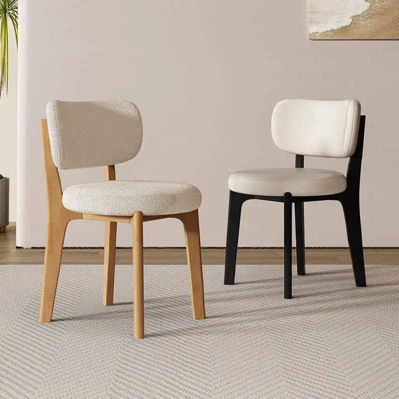 Nordic modern simple home solid wood chair Italian light luxury designer back chair Small apartment