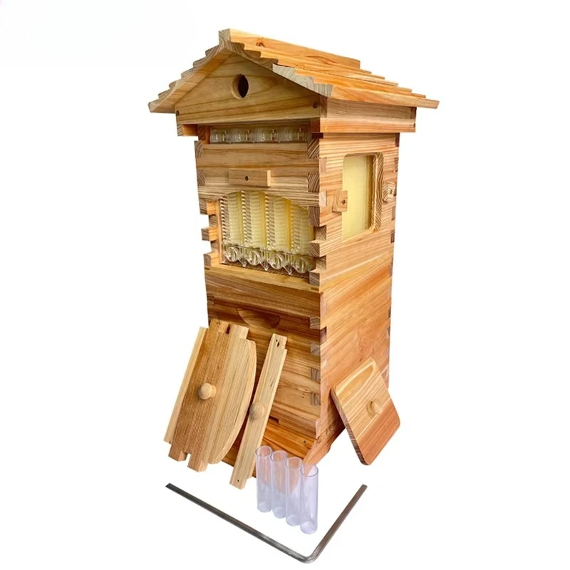 

Mobile Beehive Mini Beehive with 4 pcs Starter Kit 6 Frame Complete Beehive Kit