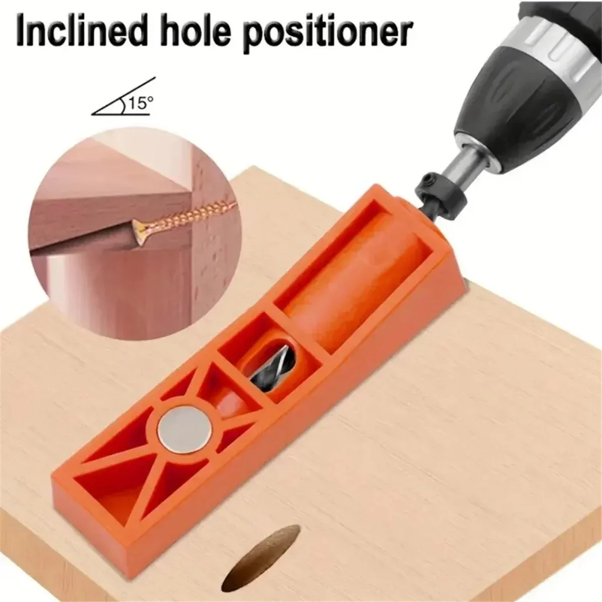 Woodworking Oblique Hole Locator Pocket Hole Angle Drill Guide Hole Punch Locator Set DIY Carpentry Tool