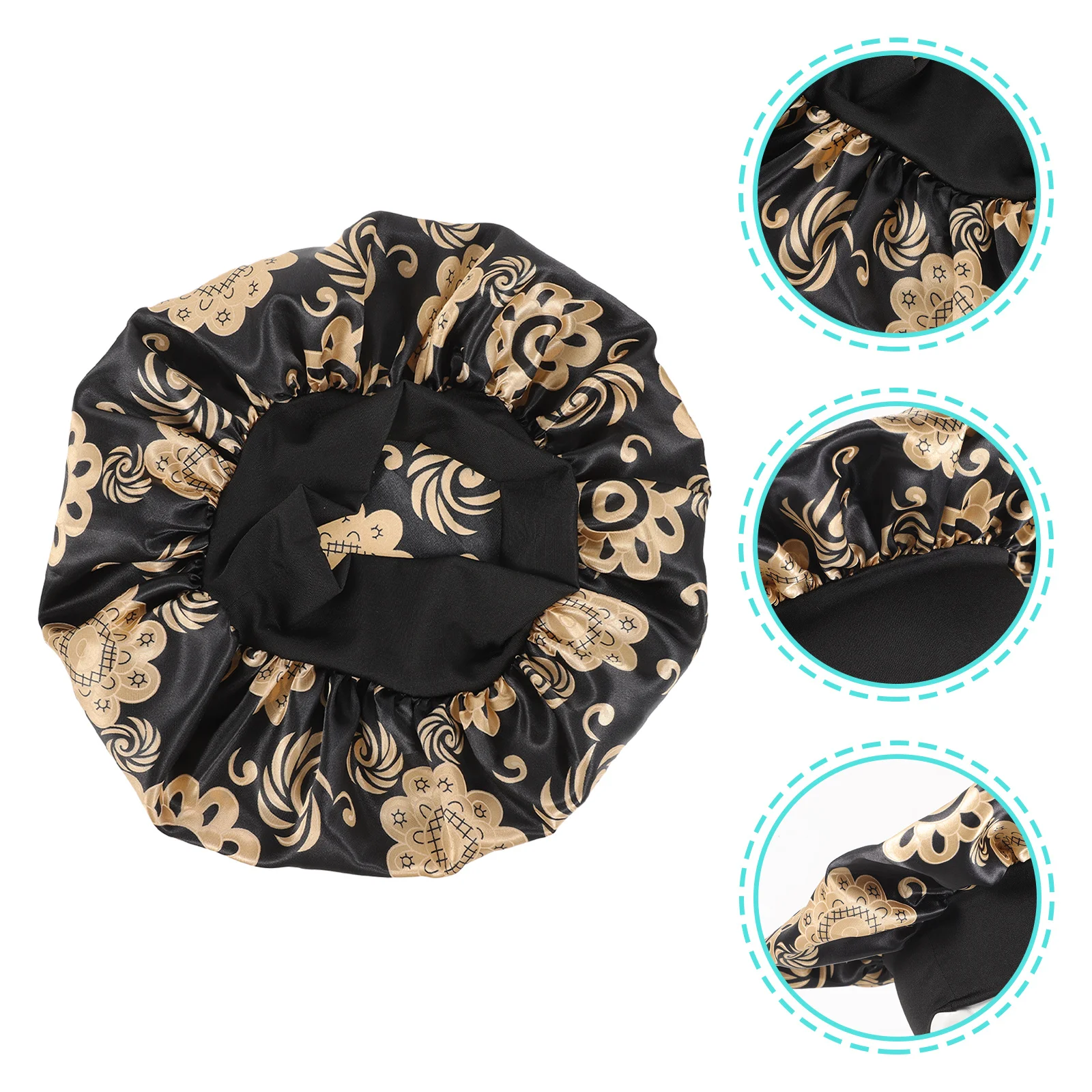 

Эластичная шапочка для ночного использования с рисунком, многофункциональная атласная шапка для сна, шапочка для ванны для женщин, легкая, портативная, долговечная