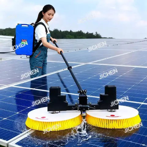 Electric Double Head Handheld Cleaning Brush Dual Power Photovoltaic Panel Washer Solar Panel Cleaning Tool Robot