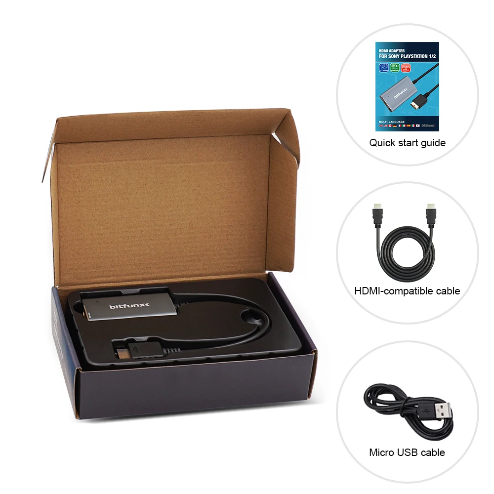 محول فيديو PS1 PS2 HDMI HD PS2 مع محول RGB YPbPr إلى محول التلفزيون